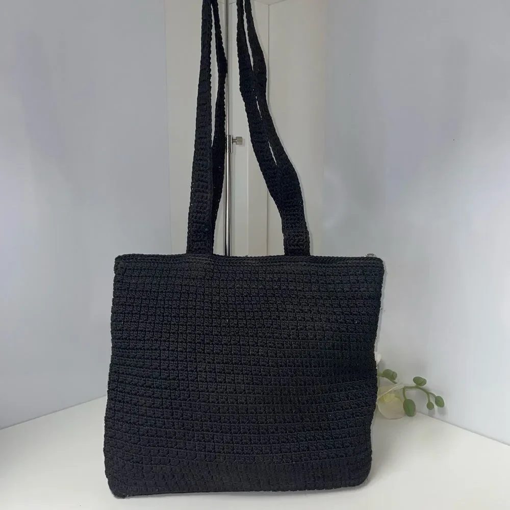 The Sak Black Crochet Shoulder Bag